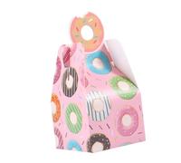 IMIKEYA 50pcs Pink Doughnut Paper Cake Boxes Set with Handle, Printed Wedding Party Donut Storage Boxes, European Style Cake Packaging for Festival