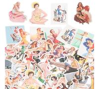 IMIKEYA 50pcs Vintage Women Pattern Graffiti Stickers Set, Self-Adhesive Waterproof PVC Decals for Luggage, Skateboard, Notebook, Removable Decorative Wall Posters for Men and Teens