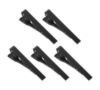 IMIKEYA 5pcs Black Metal Tie Clips for Men with Secure Hold and Non-slip Design, Classic Style Suitable for Office Environments and Formal Events