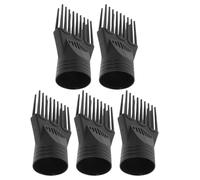 IMIKEYA 5Pcs Black Plastic Hair Dryer Nozzle Comb Attachment for Straightening and Detangling Fine Curly Hair Salon Styling Tool Compatible with