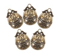IMIKEYA 5pcs Brass Cat Collar Bells with Dog Pattern Retro Style Multipurpose Wear-resistant Pet Bells for Daily Life and Photo Shoots Golden Crafted