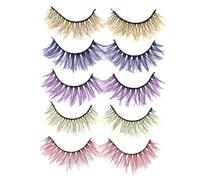 IMIKEYA 5pcs Bushy False Eyelashes Comfortable Reusable Lashes for Female Friends and Halloween Costume Random Color