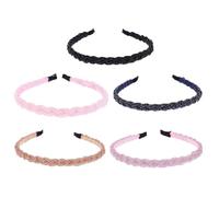IMIKEYA 5Pcs Crystal Beads String Headbands, Handmade Braided Hairbands for Women and, Fashion Hair Accessories for Party and Daily Wear