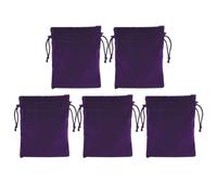 IMIKEYA 5pcs Drawstring Pouch Set, Small Flannel Electronic Product Bags for Earphone Storage and Cable Cord Organizer, Travel Cable Management Bundle Pockets