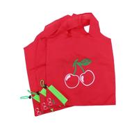 IMIKEYA 5pcs Foldable Cherry Pattern Reusable Tote Bags Made of Strong Polyester Material, Portable and Lightweight Shopping Bags Suitable for Retail Shopping and Take