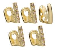 IMIKEYA 5pcs Gold Teeth Jewelry Single Grill Cap for Teeth Mouth, Lightweight Removable Metal Bling Grills, for Hip Hop Style and Everyday Wear or Cosplay