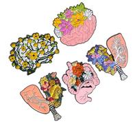 IMIKEYA 5pcs Human Organ Brooches Set Featuring Brain and Heart Design, Alloy Material Lapel Pins for Jackets and Clothes, Creative Anatomy Theme Suitable as Gift or Decoration