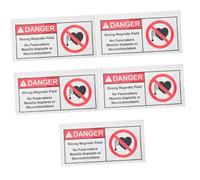 IMIKEYA 5pcs Magnetic Field Warning Sticker Safety Sign No Metal Implants Caution Decal Strong Adhesive and Easy to Apply Alert for Smooth Surfaces