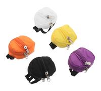 IMIKEYA 5Pcs Mini Zipper Pouch Keychain Set - Small Backpack Coin Purse Change Wallet with Key Ring, Tiny Doll Bag for Preschool Party Favors