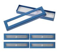 IMIKEYA 5pcs Portable Blue Paper Pen Case with Window for Displaying Pen and Ballpoint for Business Trip and Small Bags for Back to School Decorations and Organizing Boxes Empty