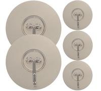 IMIKEYA 5pcs Stainless Steel and Plastic Punch-Free Adhesive Wall Hooks, Non-Rusting and Easy to Install, Multipurpose Kitchen and Bathroom Wall Hangers for Hanging Clothes and Keys