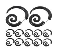 IMIKEYA 6 Pairs Spiral Acrylic Snail Ear Stretching Earrings with Stainless Steel and Copper, Comfortable Wear and Anti Skin Irritation, Unique Asymmetrical Wing Design for Parties