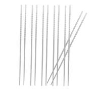 IMIKEYA 6 Pairs Stainless Steel Round Chopsticks with Nonslip Threaded Grip for Frying Hot Pot and Noodle Cooking Extra Long Kitchen Utensils for Chinese and Korean Cuisine
