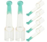 IMIKEYA 6 Pcs Green Silicone Ear Scoop Replacement Heads Reusable Earwax Removal Tips for Adults Soft Skin-Friendly Ear Spoon Accessories