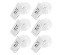 IMIKEYA 6 Pcs Multi-Purpose White Suction Cup Clips for Car Sunshade Clamp, Refrigerator Message Holder, Ticket Organizer and Photo Display, Removable Heavy Duty Hanging Clips for Home