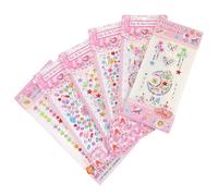 IMIKEYA 6 Sheets Acrylic Diamond Stickers Eye-Shaped, Dolphin, Star, Heart, and Flower Gems, Self-Adhesive Crystal Face and Body Jewels for Halloween and Festival Rave Accessories