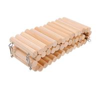 IMIKEYA 60cm Natural Beechwood Hamster Ladder with Soft Swing and Arch Bridge, Small Animal Climbing for Hamsters and Rats, Suitable for Cage Play and Habitat Enrichment