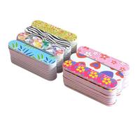 IMIKEYA 60pcs Double-Sided Mini Nail Files 9cm Sponge Nail File Strips Floral Print Small Manicure Tools and Shaping Mixed Colors