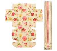 IMIKEYA 60pcs Kraft Paper Boxes 6.5x6.5x3cm Handmade Soap and Cosmetic Packing Cases with Daisy Flower Design for Birthday, Party Favors, and Wrapping