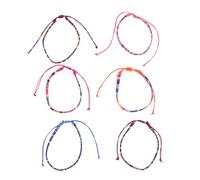 IMIKEYA 6pcs Adjustable Bohemian Braided Cotton Thread Anklets for Women, Comfortable to Wear Beach and Daily Wear Feet Jewellery with Assorted Colours