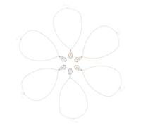 IMIKEYA 6pcs Adjustable Crystal Holder Choker Necklace Metal Cage with Raw Stone Pendant for Women Fashion Accessory Stylish Modern Chain Design