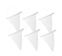 IMIKEYA 6Pcs Blank Pennant Flags for DIY Decoration Versatile Garden Outdoor Hanging Flags for Badges Party Displays Canvas Banners
