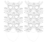 IMIKEYA 6pcs Halloween DIY Blank Paper Mask for Craft Blanks White