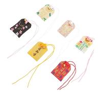 IMIKEYA 6pcs Japanese Style Omamori Amulets Blessing Bags for Wealth Health Protection Charms Mixed Style Hanging Ornaments for Bags Backpacks Keychains Gifts