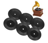 IMIKEYA 6pcs Miniature Vinyl Records for Dollhouse Decor: 1:12 Scale Tiny Adorable Record Model Accessories for Diy Micro Landscape, Black