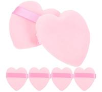 IMIKEYA 6pcs Pink Heart-shaped Face Powder Applicators Makeup Sponges for Loose and Pressed Powder Beauty Set for Facial Setting and Touch-up