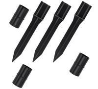 IMIKEYA 6pcs Plastic Replacement Spikes for Solar Lights with Hollow Rod Structure and Ground Link Buckle, Black Plastic Stakes for Secure Installation in Lawn and Garden Pathway Lighting