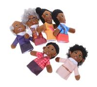 IMIKEYA 6pcs Plush Family Finger Puppets Set for Toddlers Multi-Ethnic Hand Puppets for Role Play Interactive Storytelling Toys for Creative Preschool Learning and Playtime