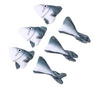 IMIKEYA 6Pcs Plush Shark Cat Set Interactive Plush Pet Supplies with Catnip for Engaging Playtime Includes Shark Heads and Shark Tails for Cats