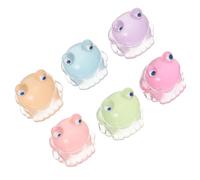 IMIKEYA 6pcs Portable Resin Frog Decorations with Night Light Feature Cute Mini Frog Statues for Doll House and Desktop Decor for Home and Office