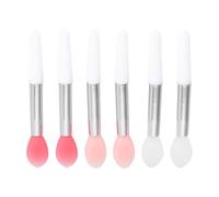 IMIKEYA 6pcs Portable Silicone Lip Brush Applicators for Lipstick and Liquid Cosmetics, Multifunctional Lip Makeup Tools Uniform Colour Application for Professional Beauty Salon and Home