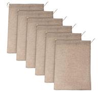 IMIKEYA 6pcs Reusable Drawstring Storage Pouches Vegetable Bags Made of Breathable Burlap Natural Materials for Food Storage and Emergency Preparedness 30cm X 40cm