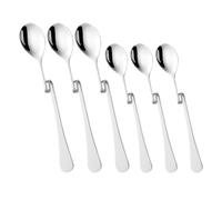 IMIKEYA 6pcs Stainless Steel Coffee Spoons with S Shaped Bent Handle, Convenient Hanging Design, Long Handle Tasting Spoons for Stirring Honey and Tea