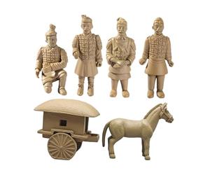 IMIKEYA 6pcs Terracotta Warriors Model Creative Pvc Figurines High Detail Fidelity Versatile Display Feng Shui Ornaments for Garden Decoration History Enthusiasts Collectors