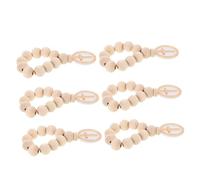 IMIKEYA 6pcs Wooden Rosary Beads with Crucifix for Christian Prayer Baptism and First Communion Gifts Smooth Organza Pouch Religious Keepsake for Boys