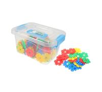 IMIKEYA 70pcs Snowflake Building Blocks Set for Kids Colorful Interlocking Educational Toy Storage Box for Toddlers Creative Cognitive Development and Imaginative Play