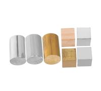 IMIKEYA 7pcs Science Education Density Cube Set with Copper Iron Aluminum Cubes and Cylinders for Lab Experiments Portable Multimaterial Teaching Tool for Physics Learning and Density