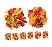 IMIKEYA 8 Packs Decorative Confetti Mixed Color Artificial Maple Leaves for Thanksgiving Table Decoration for Weddings Parties and Autumn Celebrations Per Pack