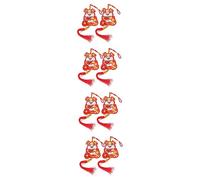 IMIKEYA 8 Pcs Year of The Rabbit Pendant Rabbit Door Sign Chinese Rabbit Garland Rabbit Bell Decor Chinese New Year Decoration Car Emblems Festival Pendant Car Mirror Flannel Red Chili