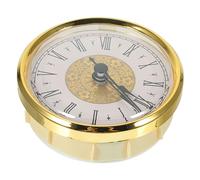 IMIKEYA 80mm Gold Frame Quartz Clock Insert Retro Silent Clock Head Easy-to-Read Black Roman Numerals Compact for Home Office Crafts
