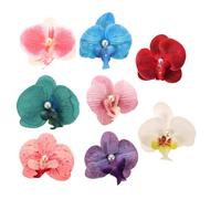 IMIKEYA 8pcs Artificial Orchid Hair Clips for Women with Realistic Fabric Flowers, Comfortable Fit and Versatile Use, Hawaiian Hair Accessories for Beach Weddings and Everyday Wear