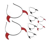 IMIKEYA 8pcs Glitter Devil Horns Headband Halloween Cosplay Costume Accessory Black and Red Demon Horns Hairband for Fancy Dress Vampire Theme Party