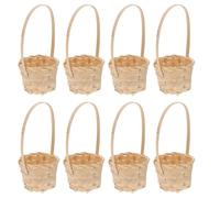 IMIKEYA 8pcs Handmade Bamboo Woven Basket Set for Fruits and Snacks Storage, Delicate and Practical Picnic Snack Storage Basket, to Decorate Some Parties Or Your Home