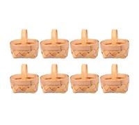 IMIKEYA 8pcs Mini Woven Baskets for Wedding Banquets and Bridal Showers, Rustic and Retro-colored Handcrafted Baskets without Burr, for Decorating and Craft Projects