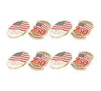 IMIKEYA 8Pcs Patriotic Lapel Pin Set with Round American Flag Badge for 2026 US 250Th Independence Day and Veterans Day Commemoration, Memorial Pins for Women’S Clothing Accessories