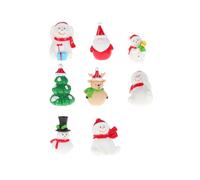 IMIKEYA 8pcs Resin Christmas Mini Ornaments Set Featuring Creative Snowman, Santa, Elk, and Tree Designs, Handcrafted Decoration with Realistic Shapes for Christmas Home